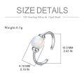 wholesale 925 Sterling Silver Opal Stone Hypoallergenic 8mm Huggie Nose Ring for Women-0-2