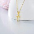 wholesale 18K Gold Cubic Zirconia Cross Pendant Necklace for Women Girls-0-2
