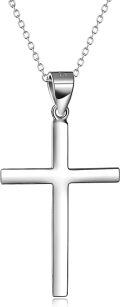 wholesale 925 Sterling Silver Cross Pendant Necklace with Adjustable Chain (16-20 inches)-0-0