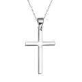 wholesale 925 Sterling Silver Cross Pendant Necklace with Adjustable Chain (16-20 inches)-0-0
