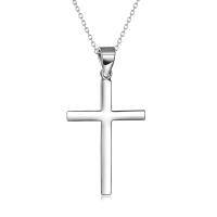 wholesale 925 Sterling Silver Cross Pendant Necklace with Adjustable Chain (16-20 inches)-20.0 Inches