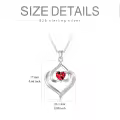 TOUPOP Sterling Silver Ruby Pendant Necklace For Women Birthday Gift-0-2
