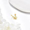 wholesale 14K Gold Butterfly Belly Button Ring for Women - Dangle Navel Piercing Jewelry with CZ Stone-0-3