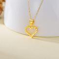 wholesale 18K Gold Solid Hollow-Out Heart Pendant Necklace for Women Gifts for Her/Mom/Wife-0-2