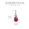 TOUPOP Sterling Silver Garnet Snowdrop Pendant Necklace January Birthstone-0-4