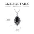 wholesale 925 Sterling Silver Green Moss Agate Teardrop Pendant Necklace-0-24