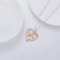 wholesale 925 Sterling Silver Heart Hands Pendant Necklace-0-3