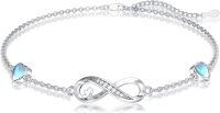wholesale 925 Sterling Silver Infinity Heart Charm Bracelet-Infinity-Heart 7"-9"