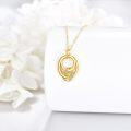 wholesale 14K Gold Cubic Zirconia Twisted Circle Pendant Necklaces for Women Gifts-0-2