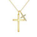 wholesale 14k Gold Cross Pendant With Diamante Detailing-0-0
