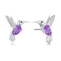 wholesale 925 Sterling Silver Hummingbird Stud Earrings Wholesale With Turquoise-0-0