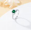wholesale 925 Sterling Silver & Emerald Claddagh Ring with CZ, Heart Birthstone, Love Gift for Women, Size 3-13-0-3