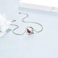 wholesale 925 Sterling Silver Red Bird and Cherry Branches Charm Anklet-0-2