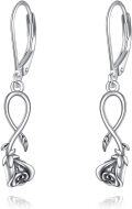 wholesale 925 Sterling Silver Rose Flower Shape Dangle Drop Earrings with Crystal Stones for Women Girls Mom Daughter Gift Ideas-0-0