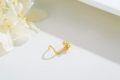 wholesale 14k Gold Cat Paw Nose Stud With Clear Stones-0-4