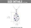 wholesale 14K Gold Plated 925 Sterling Silver Blue Crystal Butterfly Teardrop Pendant Necklace for Women - 16 + Extender Chain-0-3