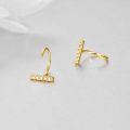 wholesale Gold 14k Diamond Studs Minimalist Bar Drop Earring Set Elegant Gift for Her-0-2