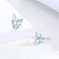 wholesale 925 Sterling Silver Blue Butterfly Lever Back Earrings-0-2
