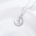 wholesale 925 Sterling Silver Unicorn Moon Necklace Pendant  for Women Mom-0-2