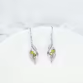 TOUPOP Sterling Silver Peridot Infinity Dangle Drop Earrings For Women-0-2