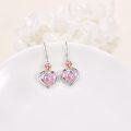 wholesale  Sterling Silver Crystal Mom Earrings Rose Flower Love Heart Dangle Drop Hook -0-39