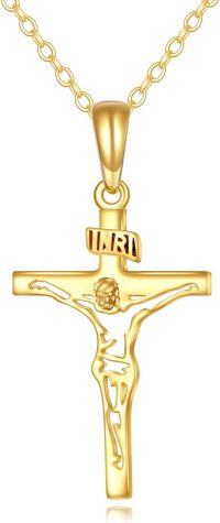 wholesale 14K Gold Crucifix Pendant Necklace Christian s for Men & Women-Crucifix