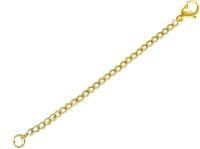 wholesale Gold 14K Solid Rolo Link Chain Extension with Lobster Clasp - Jewelry Length Adjuster (Necklace/Bracelet/Anti-Scratch)-Gold