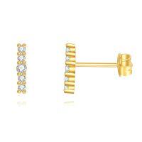 wholesale  14K Gold Solid Tiny Stud Earrings for Women Men -2mm Moissanite Bar Stud