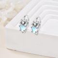 wholesale 925 Sterling Silver Cat Heart Shape Opalite Stone Stud Earrings for Women Girls  48x36mm-0-3