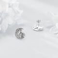 wholesale 925 Sterling Silver Howling Wolf Moon Stud Earrings - Unique Celtic Design Jewelry for Women-0-2