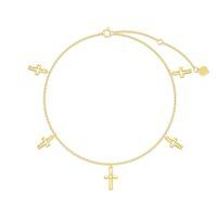 wholesale 14k Gold Cross Charm Bracelet-Yellow