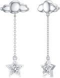 wholesale 925 Sterling Silver Star Cloud Drop Earrings with Cubic Zirconia for Women Girls-0-0