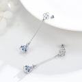 wholesale 925 Sterling Silver Celtic Knot Pear-Shaped Drop Earrings with Cubic Zirconia Stones for Women-0-3