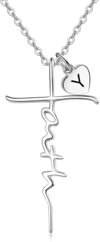 wholesale Sterling Silver Birthstone Faith Cross Pendant Necklace for Women-Y-Y