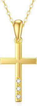 wholesale 14K Gold Diamond Dainty Cross Pendant Necklace for Women-0-0