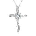 TOUPOP 14K Gold Moissanite Infinity Cross Pendant Necklace-0-0