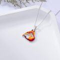 wholesale 925 Sterling Silver Fire Fox Head Pendant Necklace for Women-0-2