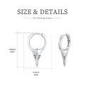 wholesale 925 Sterling Silver Skull Spike Huggie Hoop Earrings Punk Gothic Jewelry for Women and Men-0-5