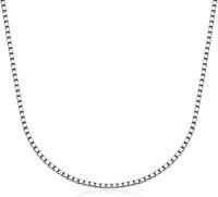 wholesale 925 Sterling Silver Box Chain Necklace for Women Men 0.8mm 1mm 1.5mm 2mm 3mm 18 20 22 24 26 Inches-1mm 18\"