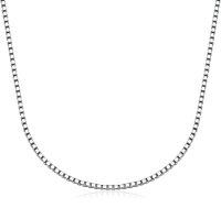 wholesale 925 Sterling Silver Box Chain Necklace for Women Men 0.8mm 1mm 1.5mm 2mm 3mm 18 20 22 24 26 Inches-1mm 18\"