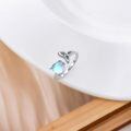 wholesale 925 Sterling Silver Blue Opal Infinity Symbol Rings Wholesale Women Fashion Wedding Party Jewelry Gift-0-3