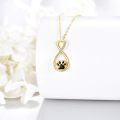 wholesale 14K Yellow Gold Infinity Heart Dog Paw Print Necklace for Women Girls Gifts Hypoallergenic Jewelry-0-1