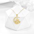 wholesale 14k Gold Pendant With Red Stone And White Diamonds Cat Design-0-2