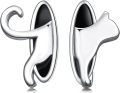 wholesale 925 Sterling Silver Black Onyx Cat Stud Earrings Gift for Women-0-0