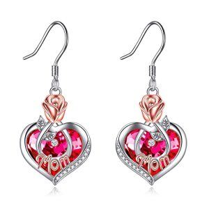 07 Jul-Mom Earrings with Heart Crystal