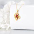 wholesale 14K Yellow Gold Cardinal Bird Heart Pendant Necklace Gift for Women Girls-0-3
