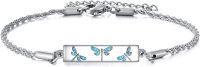 wholesale 925 Sterling Silver Dragonfly Turquoise Bar Chain Bracelet for Women-Turquoise Dragonfly