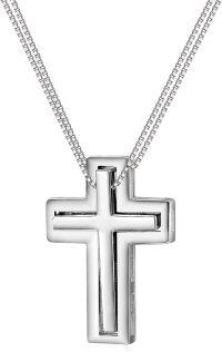 wholesale 925 Sterling Silver CZ Cross Pendant Necklace - Always Be With You for Family and Friends-C-White