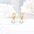 wholesale 10K Golden Freshwater Pearl Drop Heart Studs for Women Girls Gift Boxed-0-2