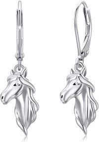wholesale 925 Sterling Silver Hypoallergenic Dangle Horse Head Drop Earrings for Women-Horse Lever Back Earrings